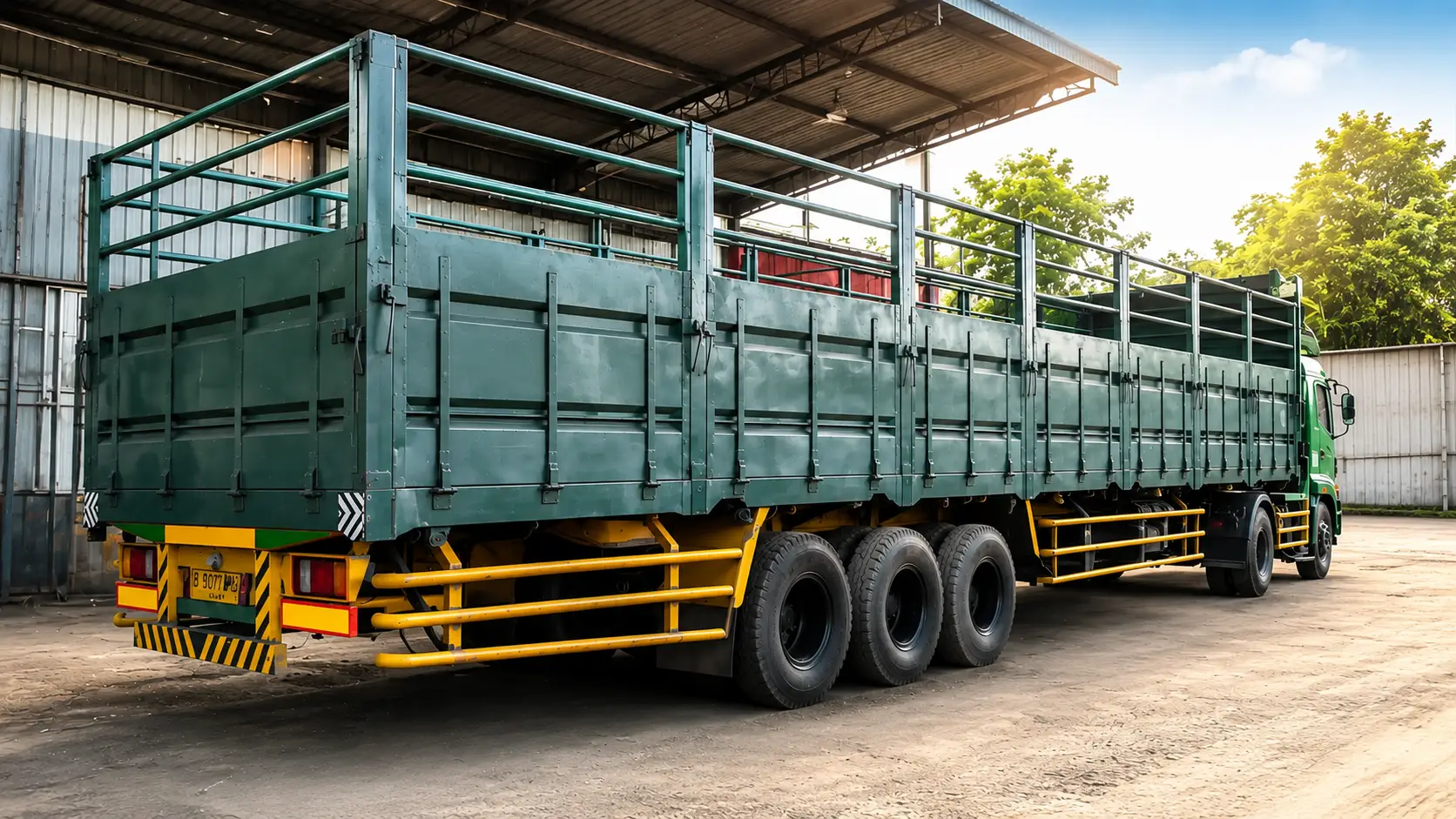 Armada truk logistik Berkah Mitra Lestari untuk layanan pengiriman barang, distribusi produk, dan sewa truk angkutan di seluruh Indonesia.